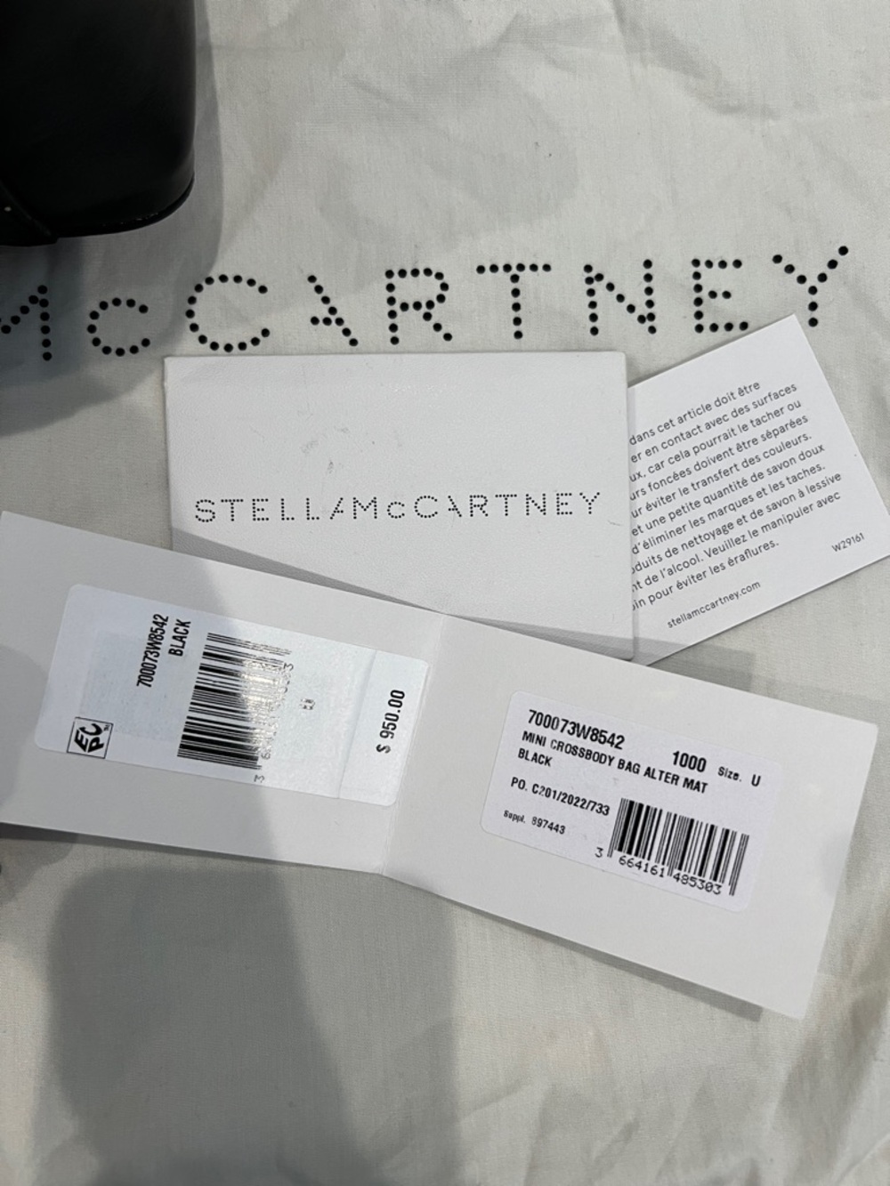 Stella McCartney Black Logo Crossbody Bag with Branded Strap - Picture 11 of 11